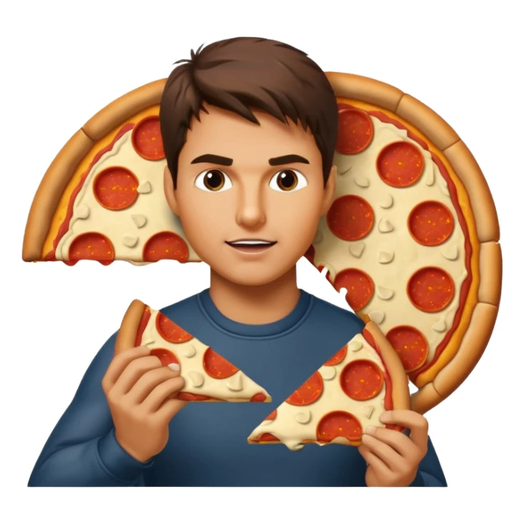 Tom Cruise eating cat pizza sticker