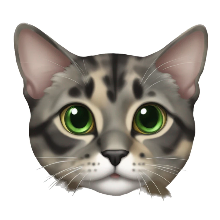 dilute maincoone tortie with green eyes sticker