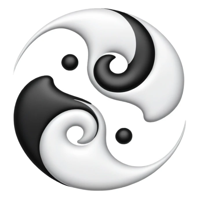 Yin Yang in black and white  sticker