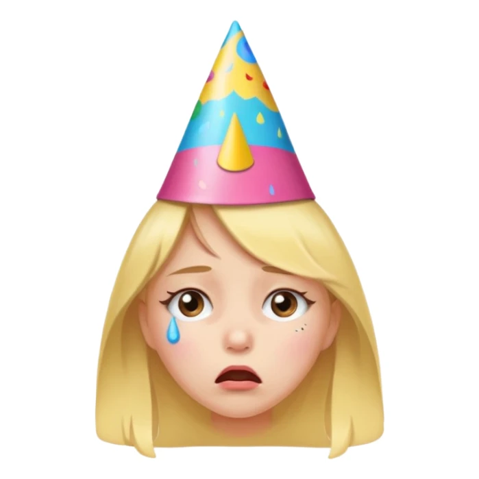 a very upset girl whose bithday has been forgotten sticker