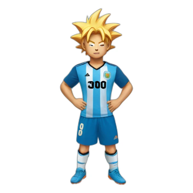 goku with an argentinian soccer shirt sticker