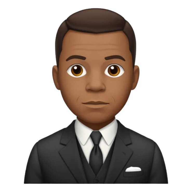 Booker T. Washington with dark brown hair sticker