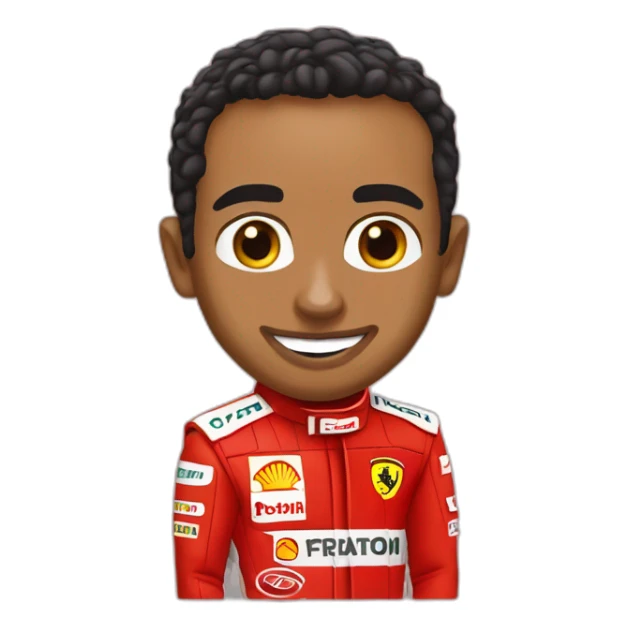 Lewis Hamilton in Ferrari sticker