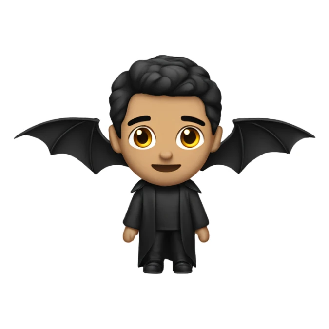 man with bat wings short black hair sticker