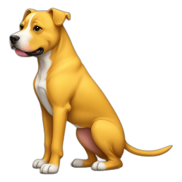 Perro enrrazado de pitbull de color amarillo  sticker