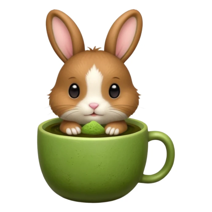 brown bunny in a cup of matcha  sticker