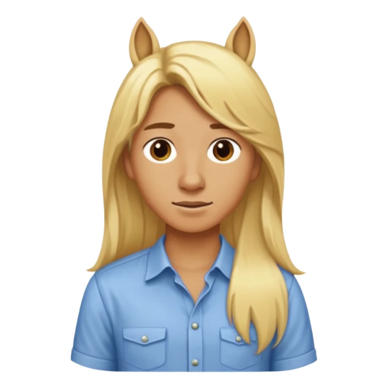 horse with long blonde hair and shirt sticker