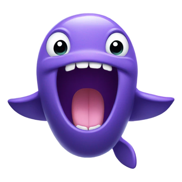 purple whale front with open mouth sticker