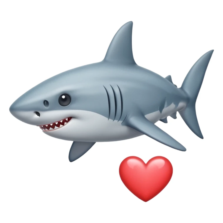 Tiburón con dos corazones en los ojos sticker