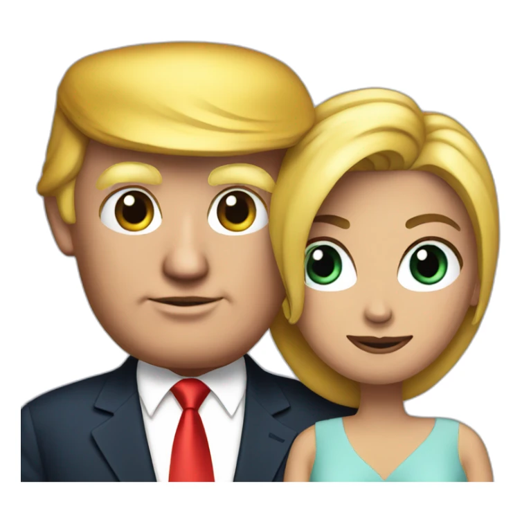 Trump with his wife sticker