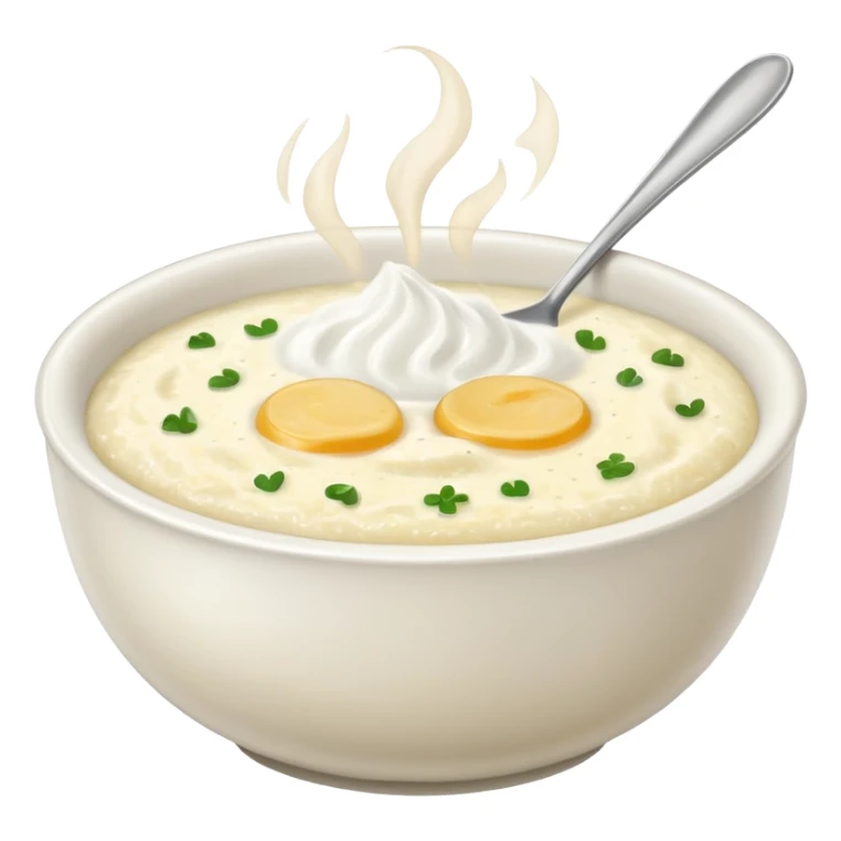 a bowl of grits, simple, clear sticker
