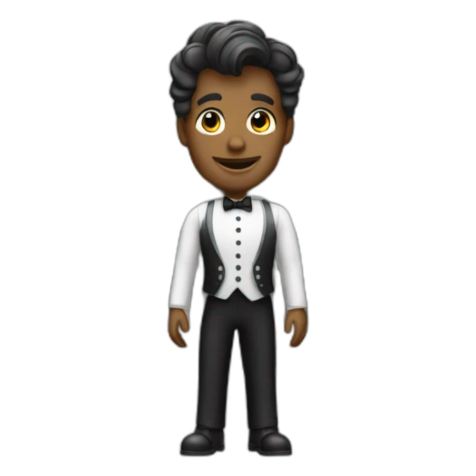 a butler in front of a house sticker