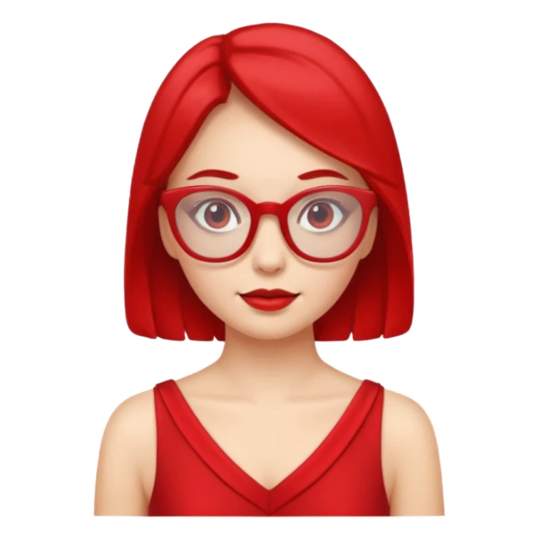 red glasses and red dressed woman sticker