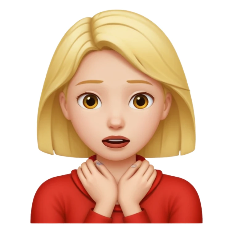 Girl with her arms around their neck chocking sticker