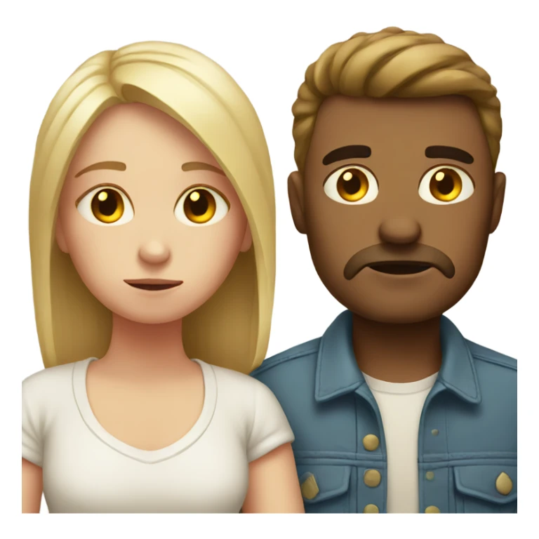 sad white couple sticker