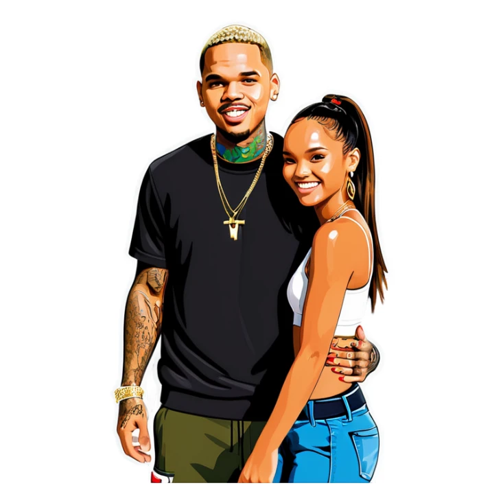 Photo Realistic Karrueche Tran with Chris Brown  sticker