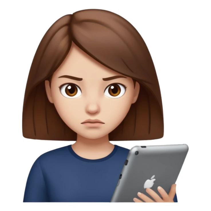 Brown haired fat girl on a iPad mean and really fat sticker