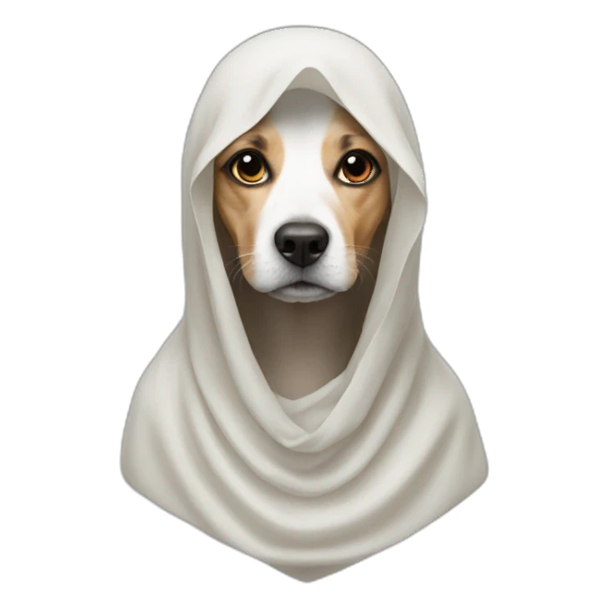 Dog with veiled woman sticker