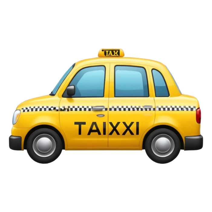 taxi in modern emoji style sticker