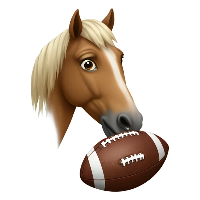 Horse with a football sticker
