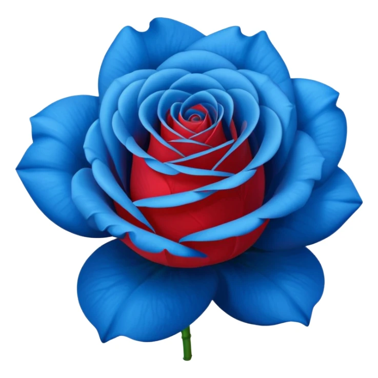 rose shape flower, no stem, now make it a 100% blue, 9.8% green, 0% red,  sticker