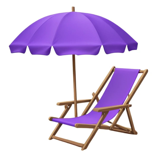 beach chair with purple umbrella sticker