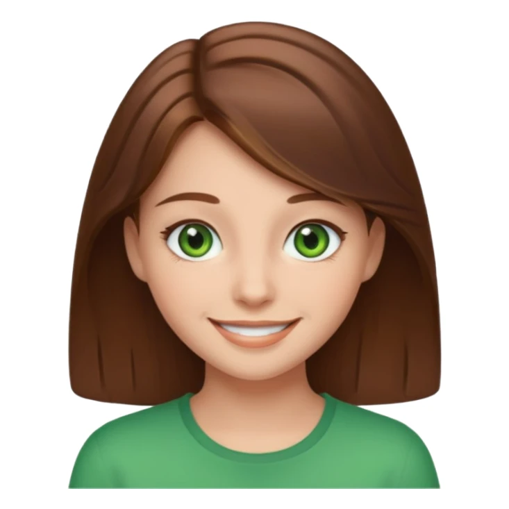 Clean girl whit brown hair and green eyes sticker