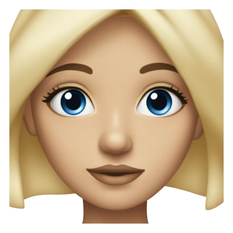Blue eye Blonde girl wearing make up sticker