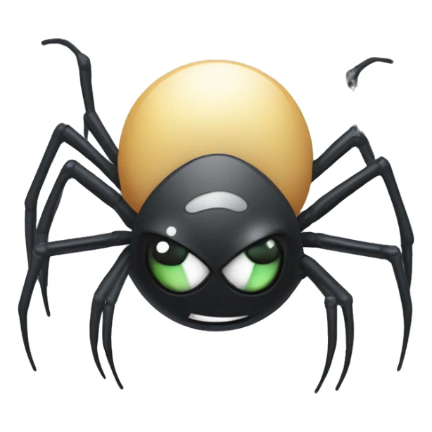 The spider should have a cheerful face, big eyes, and a non-threatening appearance. It should have a sleek, futuristic design with some elements representing technology and data. The spider can be holding a data graph or a small laptop. sticker