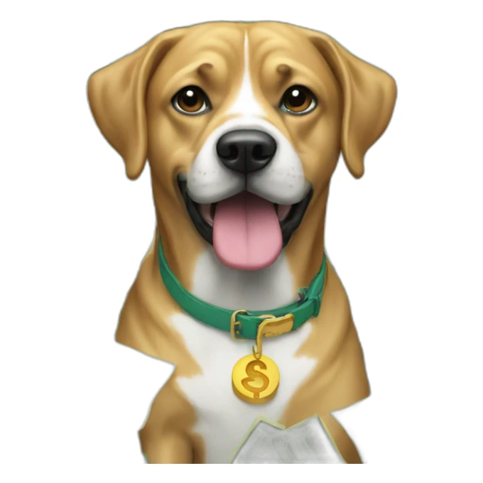 Rich dog money rain sticker