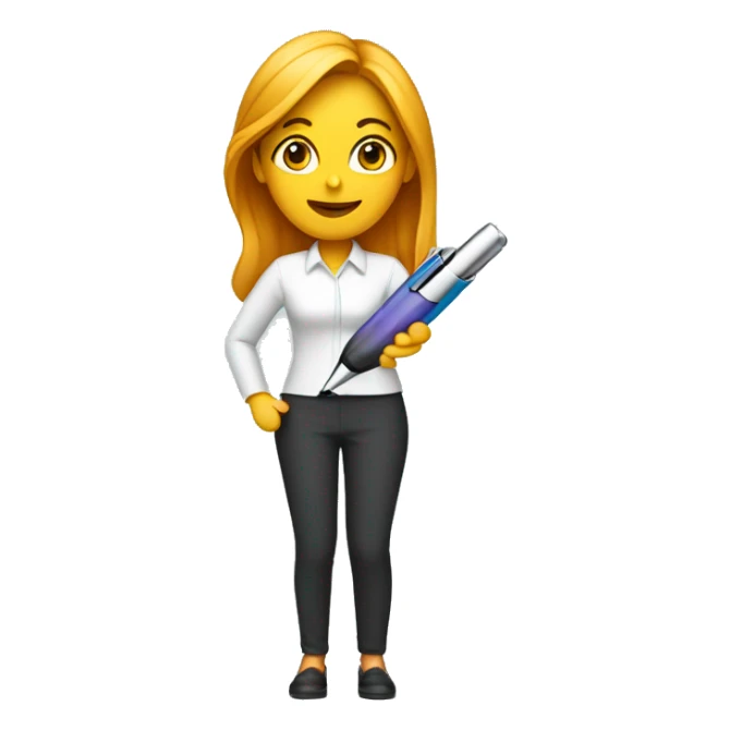 female designer holding magiv pen sticker