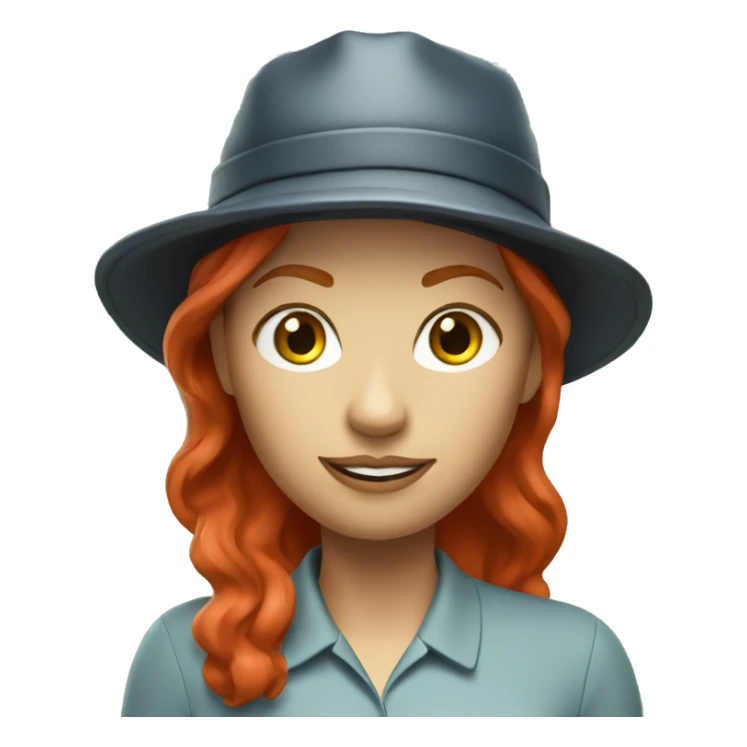 a female golf coach with red hair and a hat sticker