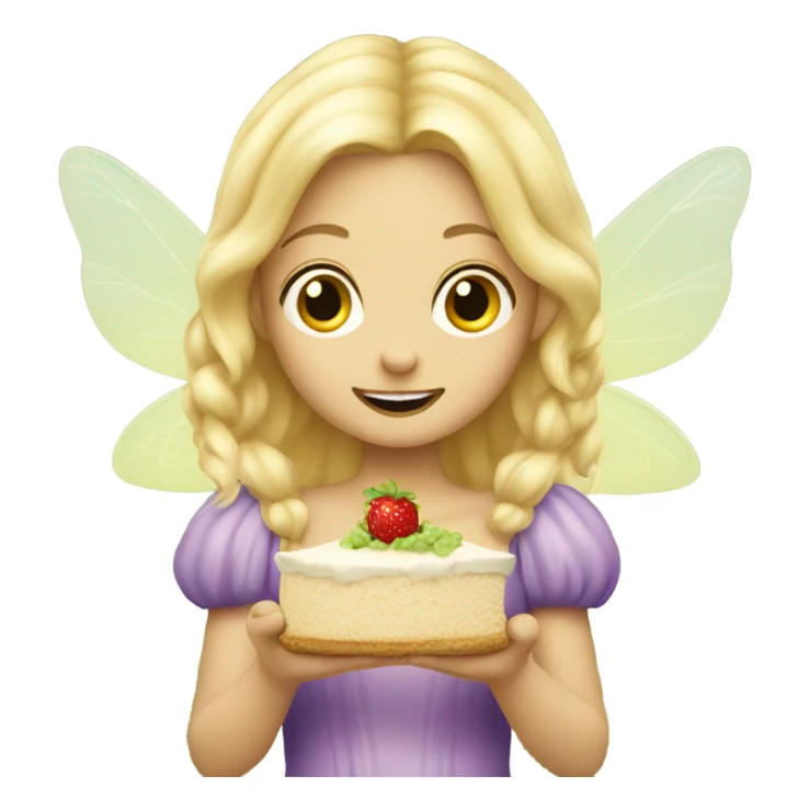 Blond fairy eating  sticker