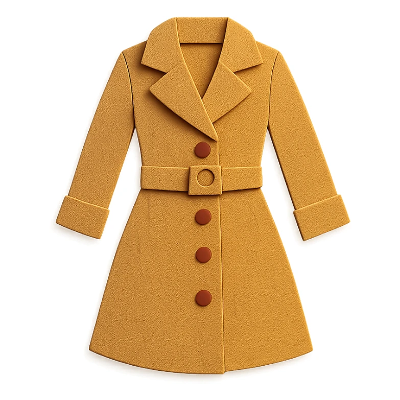 paper craft style women's coat sticker