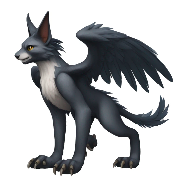 Anthro cool edgy winged animal hybrid full body sticker