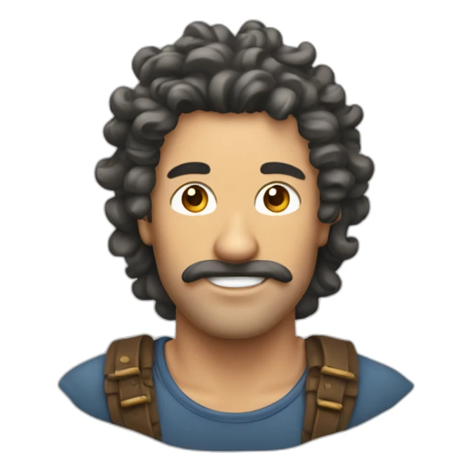 Hombre con rizos y cachos de tauro sticker