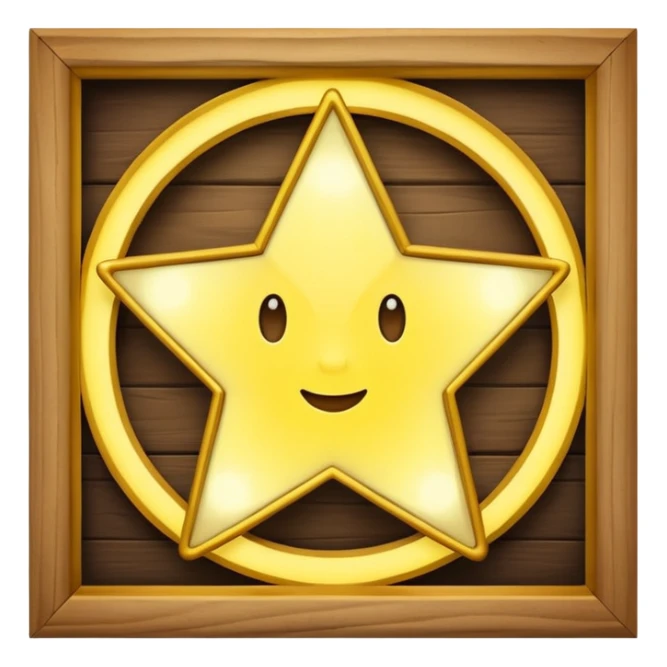 wooden wall picture frame of a star sticker