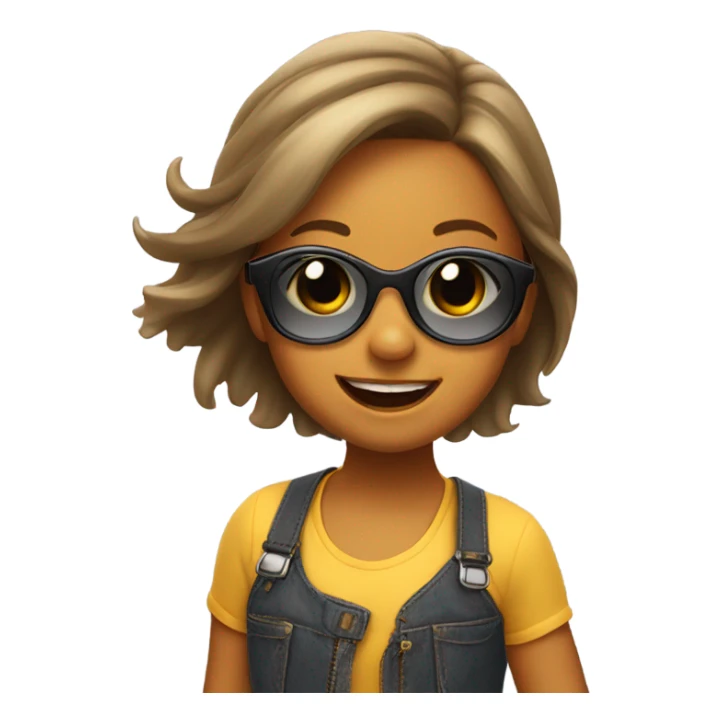 Little girl dancing in sunglasses sticker