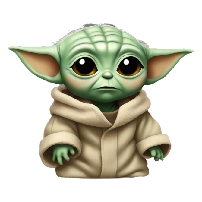 Baby Yoda is very sad sticker