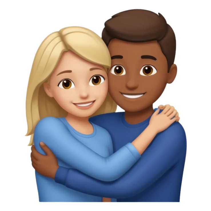 Girl hug a boy friend european bold sticker