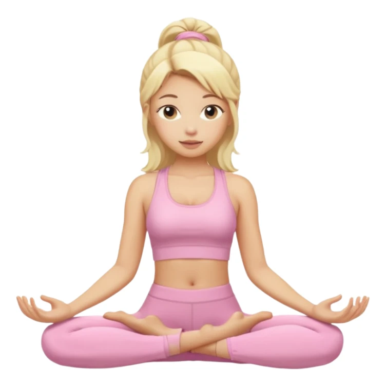 Yoga Blonde Girl With Light Pink Clothes sticker