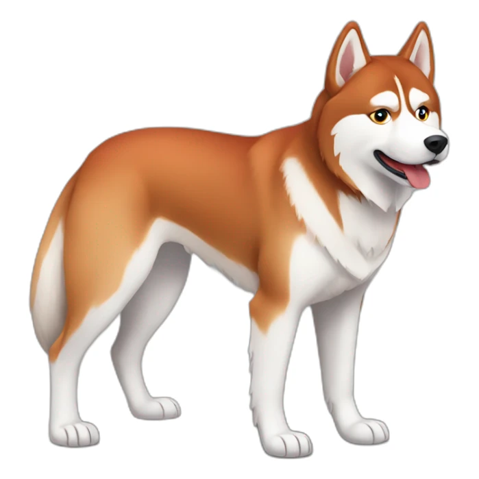 Red Siberian husky full body sticker