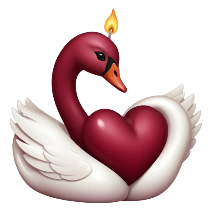 Maroon heart, swan , candle seperately  sticker