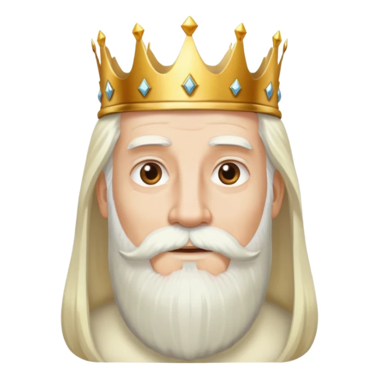 God, man with golden crown, long white hair, beard and white mustache sticker