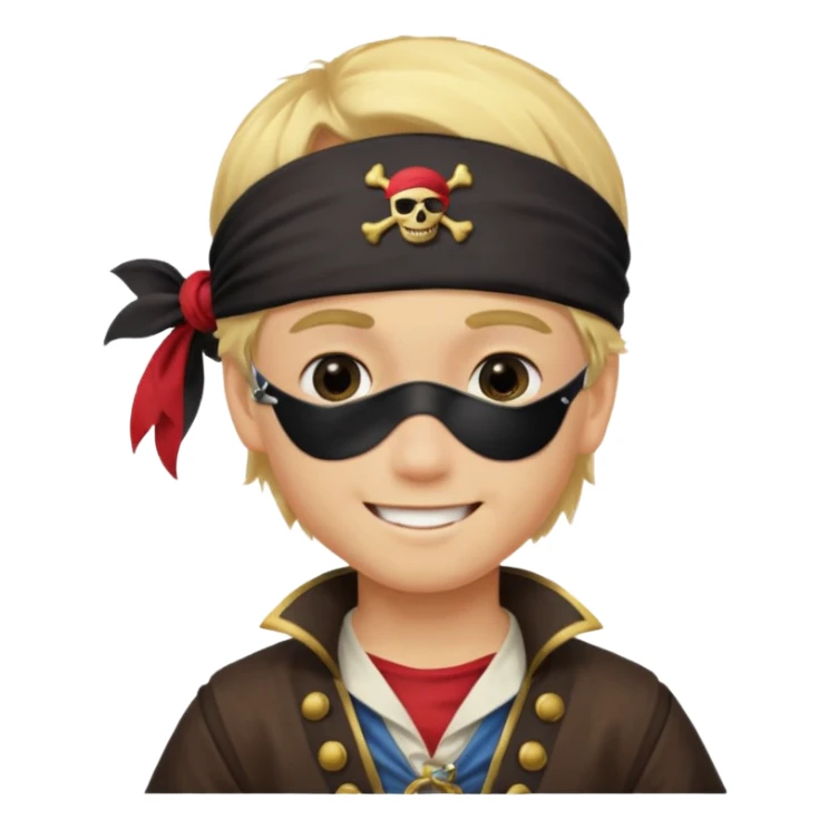boy with blond hair that is dressed as a pirate sticker