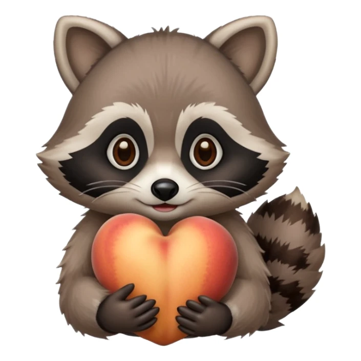 Raccoon in a peach 🦝🍑  sticker