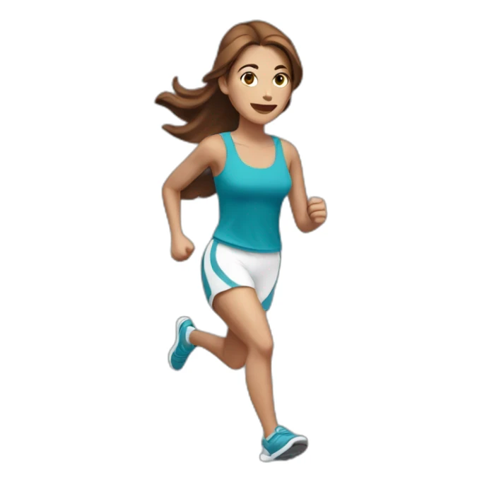 running white skin woman, brown hair sticker