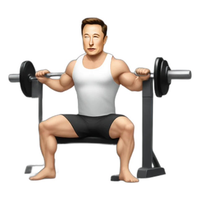 elon musk bench press sticker
