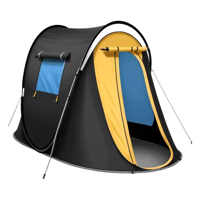 Tall Oval Narrow Pop up tent black sticker