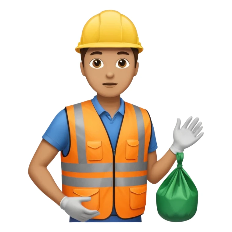 Waste Management, safety vest, trash picker sticker
